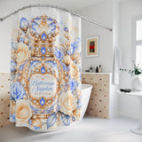 Buttercream Sapphire Blossom Perfume Bottle - Shower Curtains