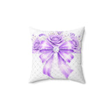 Purple Couture Diamond Bow - Square Pillow