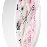 Blushing Rose Equestrian Horse - Wall Clock