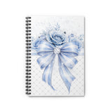 Blue Couture Diamond Bow - Spiral Notebook