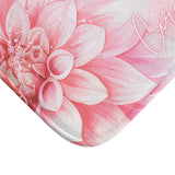 Bath Mat - Pink Dahlia Glitter - Give Thanks in all Circumstances
