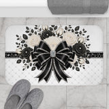 Ivory Noir Couture Diamond Bow - Bath Mat
