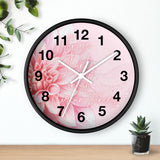 Wall Clock - Pink Dahlia Glitter - Give Thanks in all Circumstances