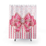 Pink Leopard Bow Couture - Shower Curtains