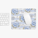 Powder Blue Sugar Blossom Stripes - Mouse Pad