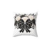 Ivory Noir Couture Diamond Bow - Square Pillow