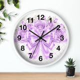 Lavender Lace Diamond Bow - Wall Clock