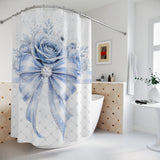 Blue Couture Diamond Bow - Shower Curtains