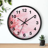 Wall Clock - Pink Dahlia Glitter - Give Thanks in all Circumstances
