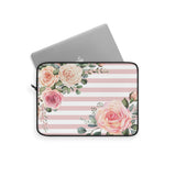 Laptop Sleeve-Pink Cream Floral Dream-Stripes