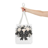 Ivory Noir Couture Diamond Bow - Tote Bag
