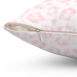 Pink Leopard Print Diamonds - Square Pillow