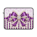 Purple Leopard Bow Couture- Laptop Sleeve