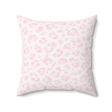 Pink Leopard Print Diamonds - Square Pillow