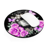 Mouse Pad - Purple Midnight Roses - Perfume Bottle Black