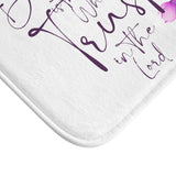 Purple Flower Bouquet - Blessed is the One - Bath Mat (Faith)