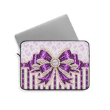 Purple Leopard Bow Couture- Laptop Sleeve