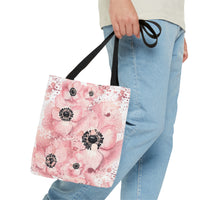 Tote Bag-Rose Gold-Pink Floral-Paint Splatter