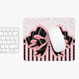 Black & Pink Ruffle Bow | Pink Zebra Print - Mouse Pad