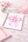 Pink Couture Diamond Bow - Spiral Notebook