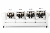 Ivory Noir Couture Diamond Bow - Square Pillow