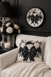 Ivory Noir Couture Diamond Bow - Wall Clock