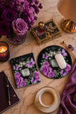 Mouse Pad - Purple Midnight Roses - Perfume Bottle Black