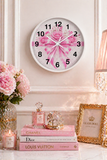 Pink Couture Diamond Bow - Wall Clock