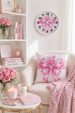 Pink Couture Diamond Bow - Square Pillow