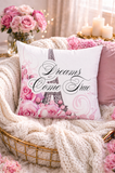 Dreams Come True - Paris Dreams Pink - Square Pillow