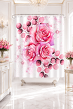 Shower Curtains - Rosabella Bloom - White