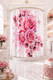 Shower Curtains - Rosabella Bloom - White