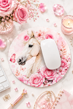 Blushing Rose Equestrian Horse - Mouse Pad