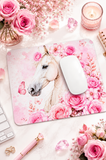 Blushing Rose Equestrian Horse - Mouse Pad