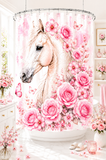 Blushing Rose Equestrian Horse - Shower Curtains