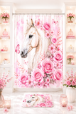 Blushing Rose Equestrian Horse - Shower Curtains