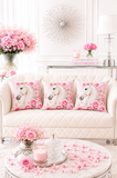 Blushing Rose Equestrian Horse - Square Pillow