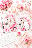 Blushing Rose Equestrian Horse - Mouse Pad