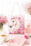 Blushing Rose Equestrian Horse - Tote Bag