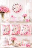Blushing Rose Equestrian Horse - Wall Clock