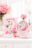 Blushing Rose Equestrian Horse - Wall Clock