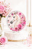 Blushing Rose Equestrian Horse - Wall Clock
