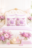 Lilac Sugar Blossom Stripes - Square Pillow