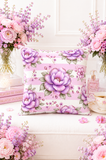 Lilac Sugar Blossom Stripes - Square Pillow