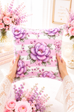 Lilac Sugar Blossom Stripes - Square Pillow