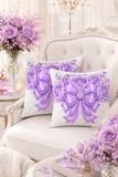 Lavender Lace Diamond Bow - Square Pillow