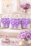 Lavender Lace Diamond Bow - Square Pillow
