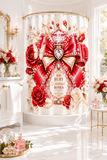 Ruby Diamond Roses Perfume Bottle - Shower Curtains