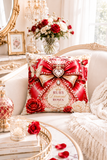 Ruby Diamond Roses Perfume Bottle - Square Pillow