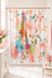 Paris Pink Watercolor - Shower Curtains